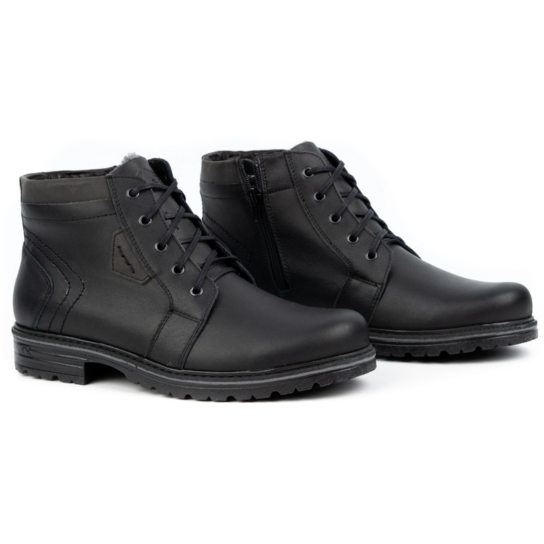 Polbut Botas de inverno em pele de homem J34S Preto com cinza 3 Polbut Botas de inverno em pele de homem J34S Preto com cinza 3