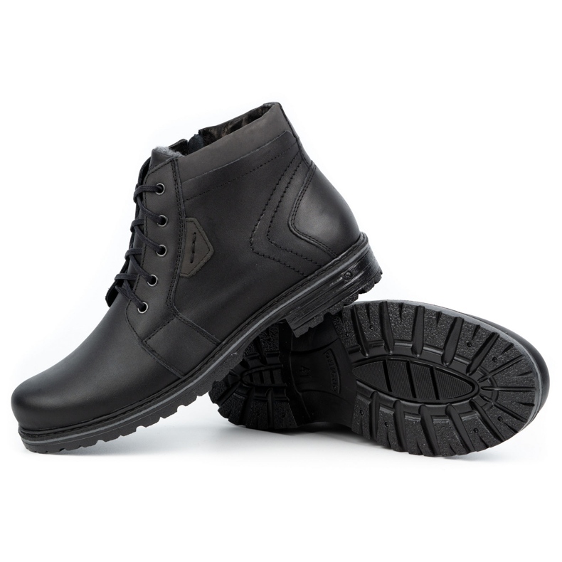 Polbut Botas de inverno em pele de homem J34S Preto com cinza 4 Polbut Botas de inverno em pele de homem J34S Preto com cinza 4