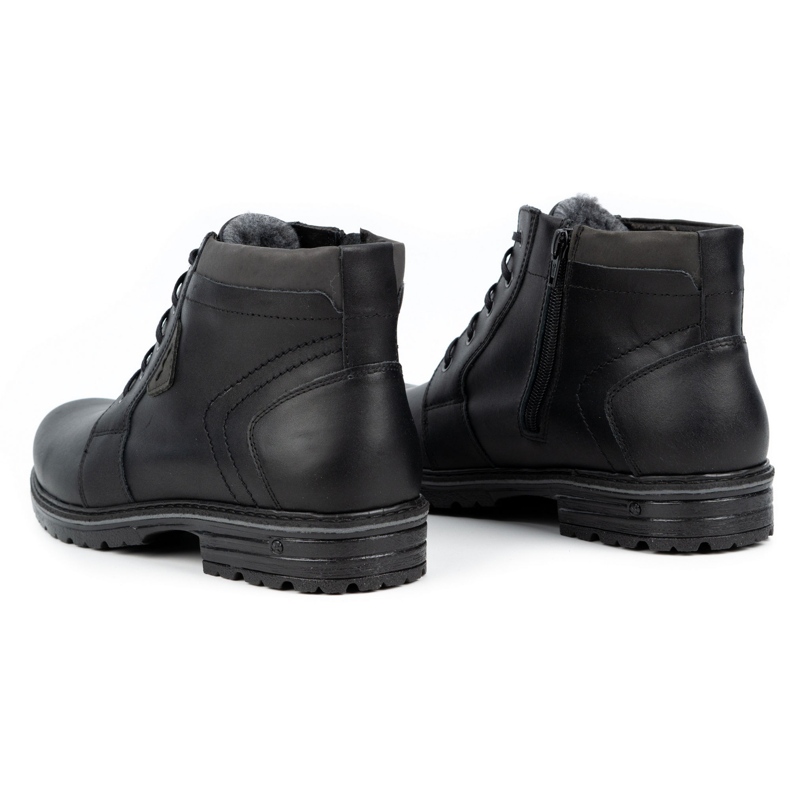 Polbut Botas de inverno em pele de homem J34S Preto com cinza 5 Polbut Botas de inverno em pele de homem J34S Preto com cinza 5