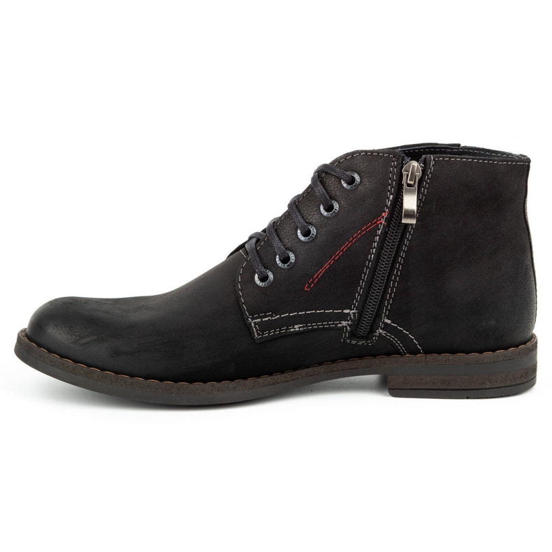 Kampol Botas de inverno de homem em pele 103KAM pretas preto 1