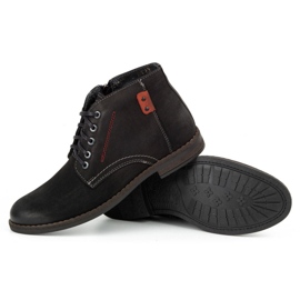 Kampol Botas de inverno de homem em pele 103KAM pretas preto 4