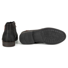 Kampol Botas de inverno de homem em pele 103KAM pretas preto 5