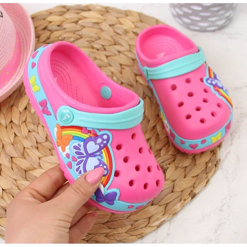 Chinelos de espuma American Club rosa para menina 1