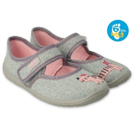 Flippers infantis de Befado com um gatinho 955x006 rosa cinza 2