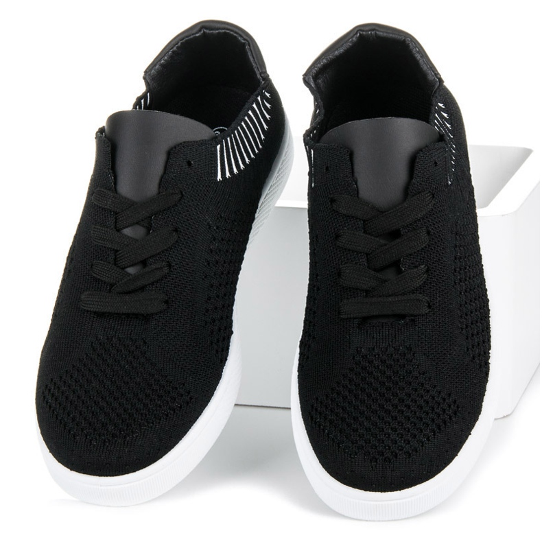 Ideal Shoes tênis feminino têxtil preto 2