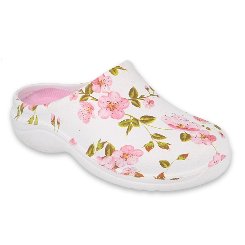 Sapatos femininos Befado - flor 1 branco / rosa 154D101 1