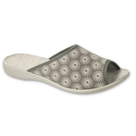 Slippers femininos de Befado PU 254D140 Gray em estrelas cinza 2