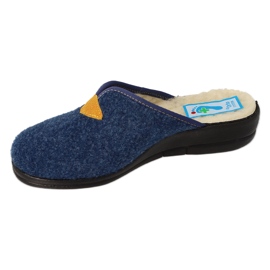 Slippers femininos de Befado PU 937D636 lã isolada azul marinho 2