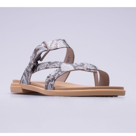 Sandália Crocs Tulum Toe Post W 206108-15W bege castanho 1