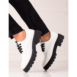 La.Fi sapatos de moda com cadarço branco preto 2