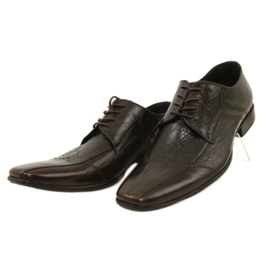 Sapatos formais masculinos 1063 Brown Domeno marrom 2