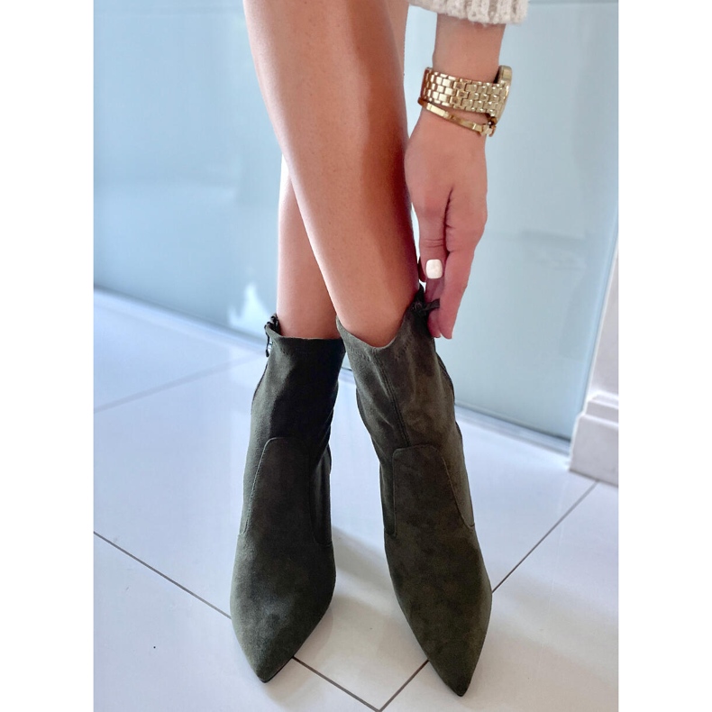 PA1 Bota salto camurça Natalie Green. verde 1