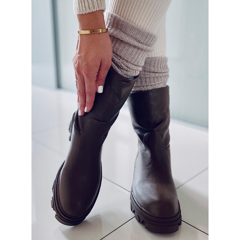 PA1 Botas com cano reto Bunton Army Green marrom cáqui 2