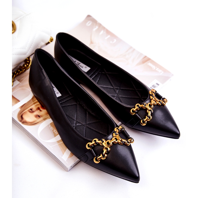 WS1 Bailarinas femininas em Spitz com ornamento preto Carlos 4