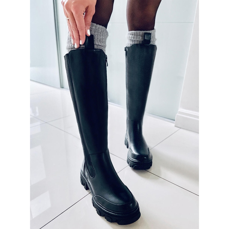 Sapatinho com cabedal elástico Roberts Black preto 2