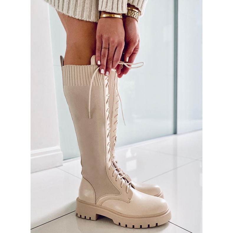 PA1 Botins de trabalho com parte superior elástica Barton Beige bege 1