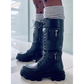 Botas Asot Black com bolsos preto 1 Botas Asot Black com bolsos preto 1