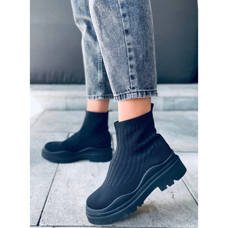 PA1 Silva BLACK + BLACK sapatos meias de tornozelo preto 1