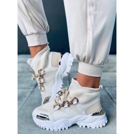 PA1 Tênis de cano alto Tergo Beige bege branco 1