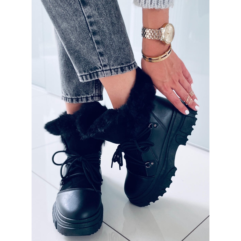 PA1 Botas de neve Jarl Black para mulher preto 2