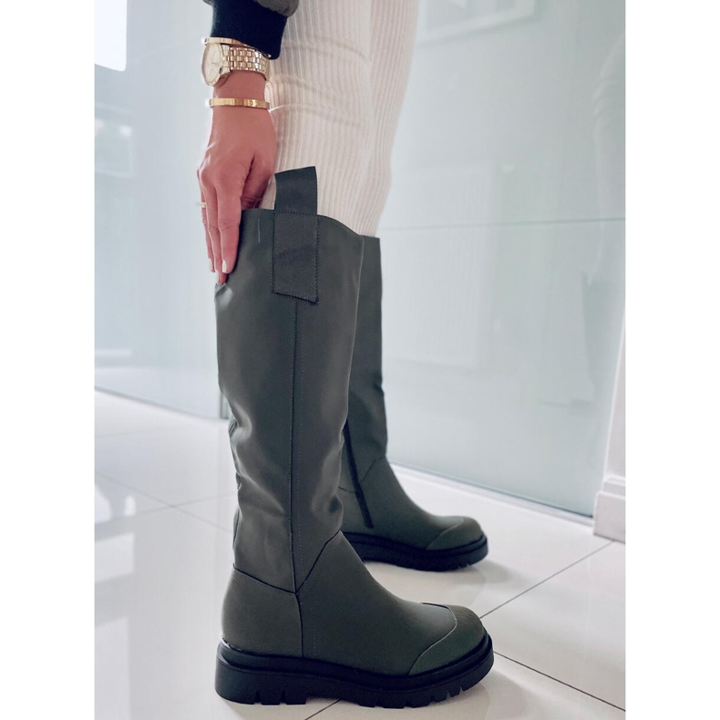 PA1 Botas de equitação femininas Gibbs Army Green verde 1