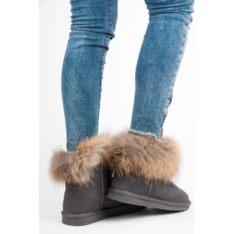 Coco Perla Couro Mukluki cinza 2