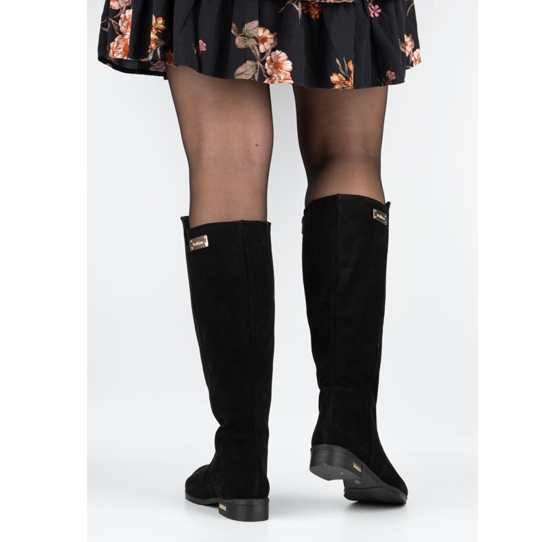 Olivier Botas isoladas de couro da moda Black Black Black preto 2