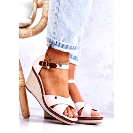 PS1 Sandálias femininas de cunha Bege Veenus marrom 2