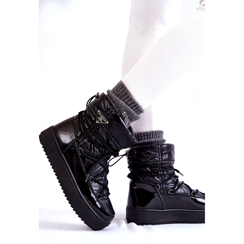 PM1 Botas femininas de neve com cadarço na moda em preto Carrios 6 PM1 Botas femininas de neve com cadarço na moda em preto Carrios 6