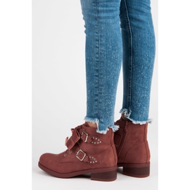 Ideal Shoes Botas com laços rosa 2