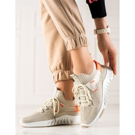 Weide Tênis Têxtil da Moda bege 1