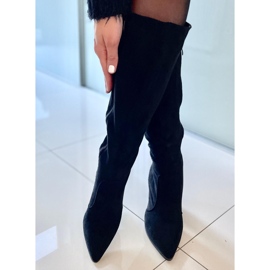 PA1 Farrah Botas pretas de camurça com tacão preto 2
