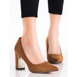 Goodin Bombas elegantes de salto alto castanho 1