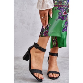 Sandálias com Salto Brilhante Preto Maxim 2