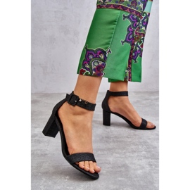 Sandálias com Salto Brilhante Preto Maxim 1