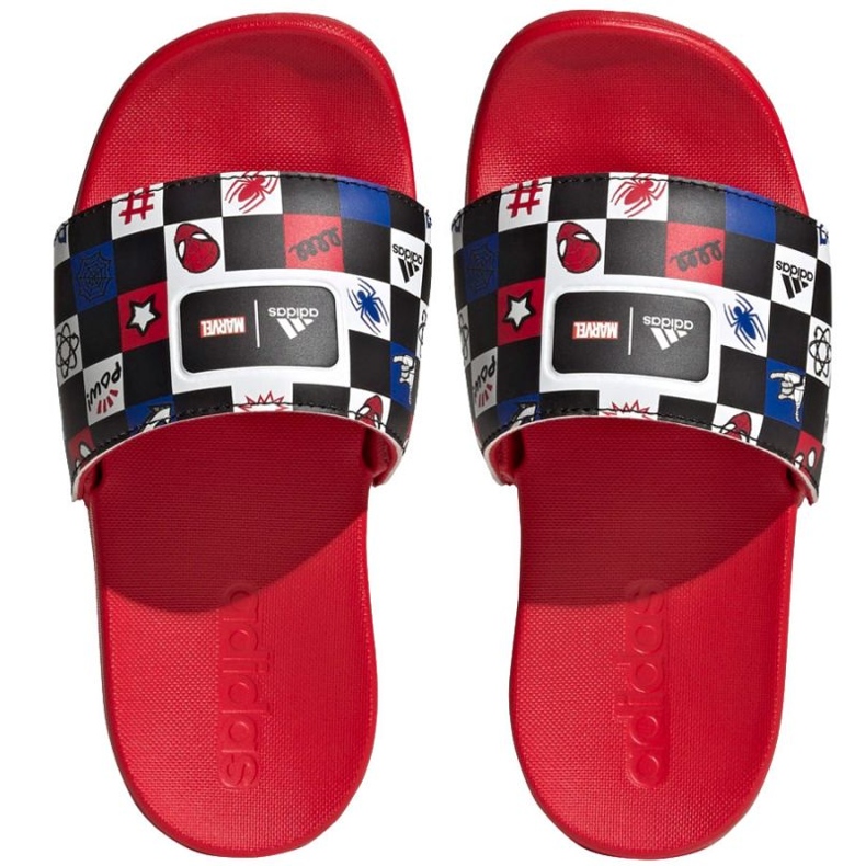 Chinelos Adidas Adilette Comfort Spiderman K HP7758 vermelho 1