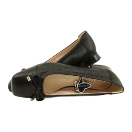Sapatos femininos de bailarina Caprice com laço 9-22104-20 040 Preto 4