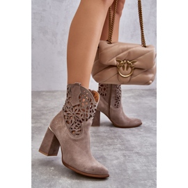 Lewski Shoes Botins de camurça Openwork Leewski Shoes 3264 Castanho claro marrom 2