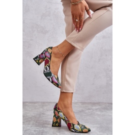 Lewski Shoes Sapatos de salto alto de couro com estampa de cobra esquerda 3277 multicoloridos 1 Lewski Shoes Sapatos de salto alto de couro com estampa de cobra esquerda 3277 multicoloridos 1