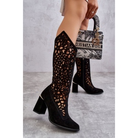 Lewski Shoes Botas de camurça Openwork Sapatos Leewski 3234 Preto 1