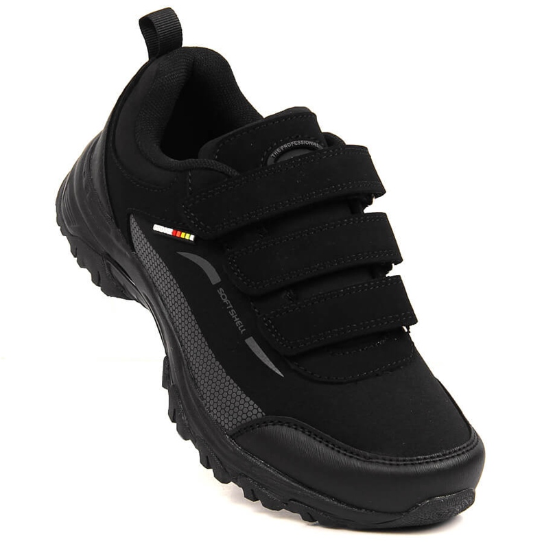Botas de trekking impermeáveis ​​Black American Club com velcro preto 1