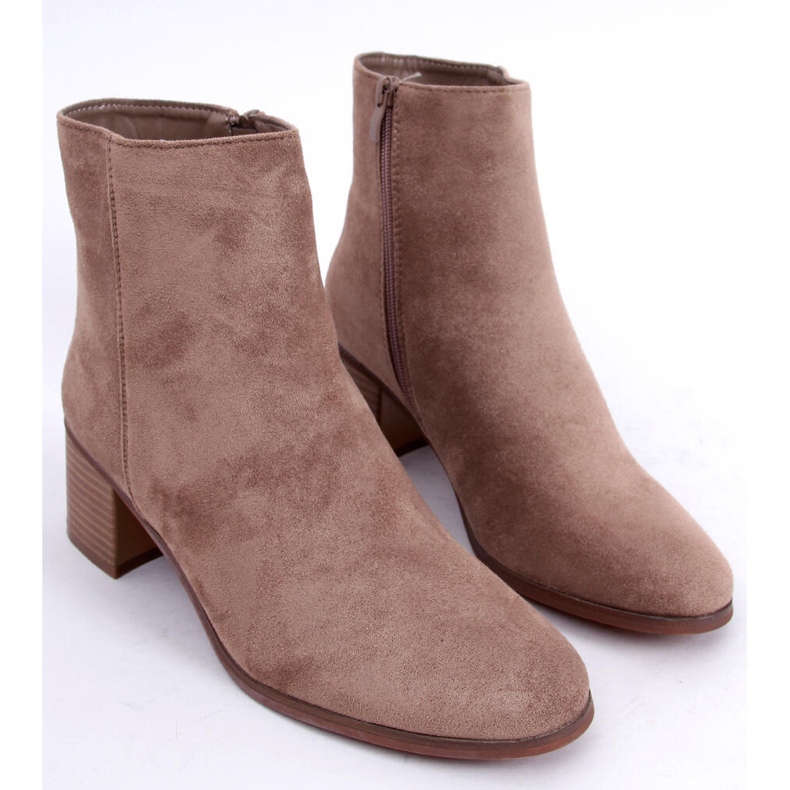 Botas clássicas de camurça Natina Khaki bege 1