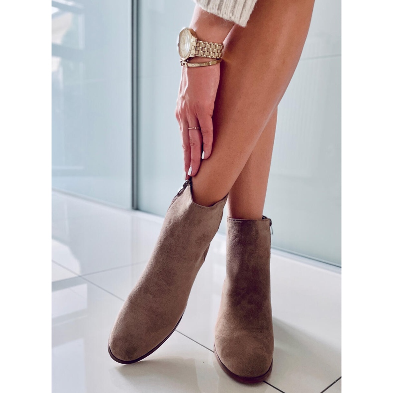 Botas clássicas de camurça Natina Khaki bege 2