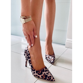 BM Saltos femininos Telisha Leopard bege castanho 1