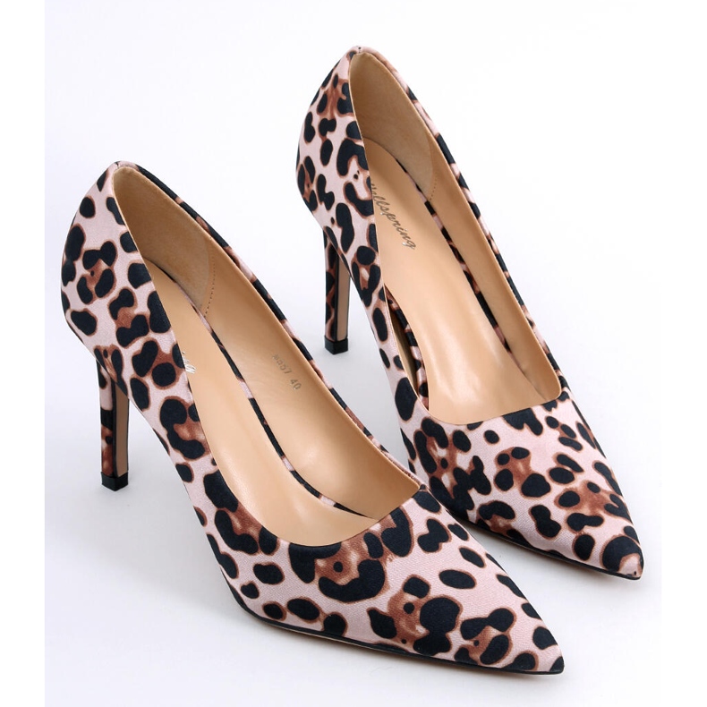 BM Saltos femininos Telisha Leopard bege castanho 2