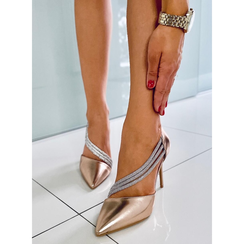 Salto assimétrico Lucille Champagne rosa 1