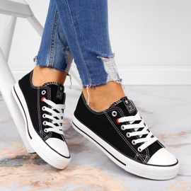 Tênis cano baixo em tecido preto NEWS 1