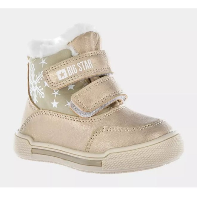 Sapatos, botas de neve Big Star Jr. KK374189 bege dourado 1