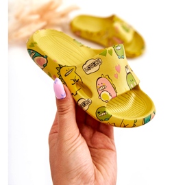 WJ1 Chinelos infantis Light Dinossauros Amarelo Astro 1