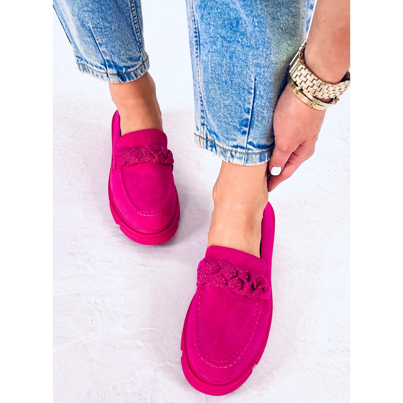 BM Mocassim plataforma camurça Deyn Fuchsia rosa 1